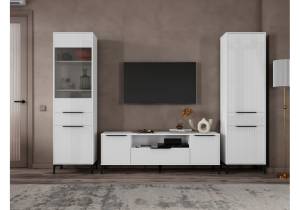 Стенка в гостиную Woodville Иадама 620693 белый, белый глянец комплектация 6