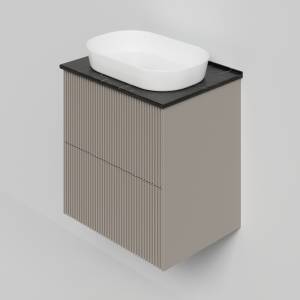 Тумба с раковиной La Fenice Terra Twin Cappuccino NFNC-01-TER-C-60-2-3-M-GB бежевая матовая, 60 см