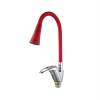 Смеситель для кухни Fashun A4403+A7358 с гибким изливом, хром, красный