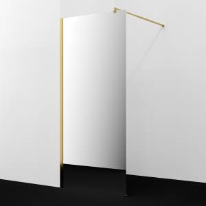 Душевая перегородка Wasserkraft Rur 30W46PG-MR профиль глянцевое золото, стекло зеркальное, 110x120x200