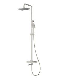 Душевая стойка Cezares SLIDER-CVD-IN с тропическим душем и поворотным изливом, сатин