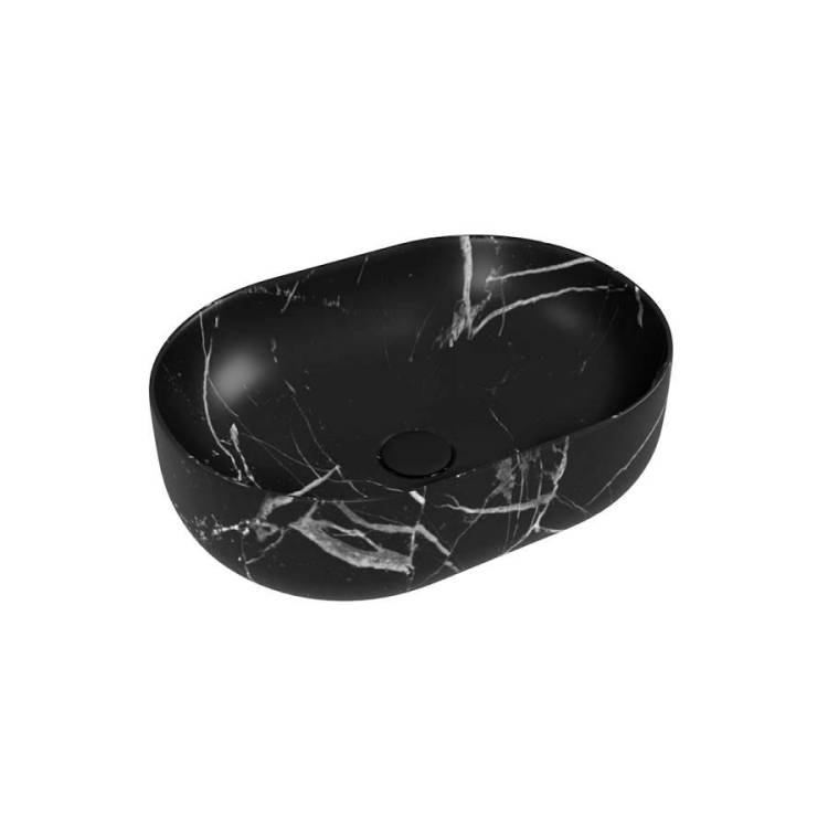 Раковина Teymi Solli T50387 49 см, под мрамор, черная матовая