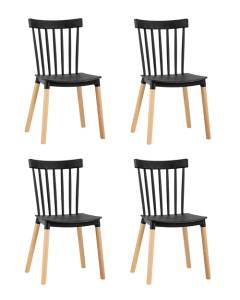 Набор из 4 стульев Stool Group Field SL-7037W black X4 черный