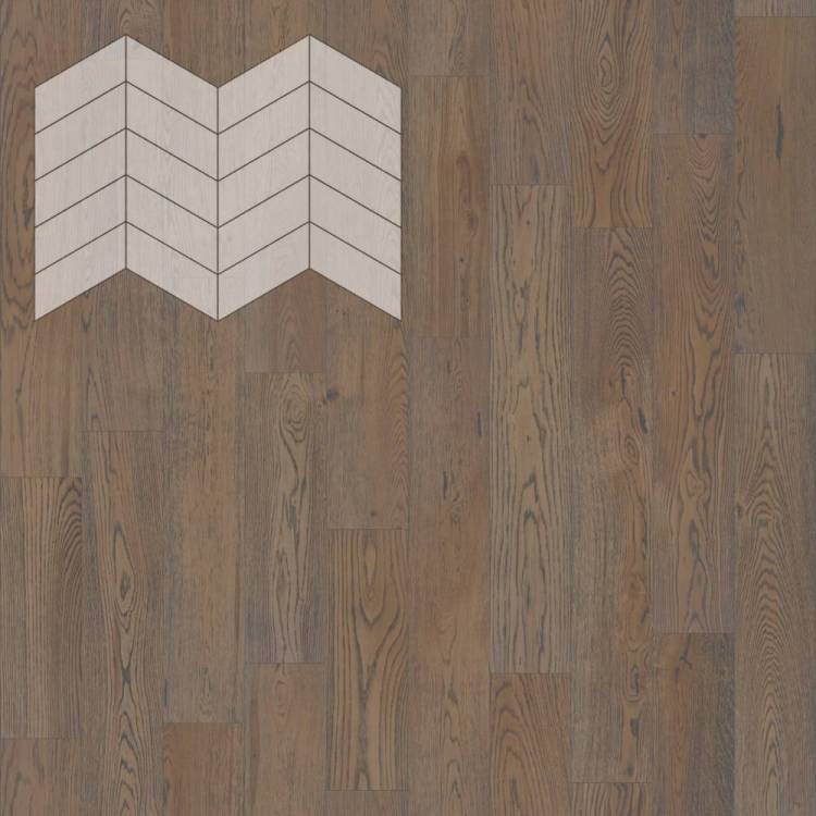 Паркетная доска Lab Arte Chevron Pro Французская Елка Дуб Натур Грис лак 328-400x125x14