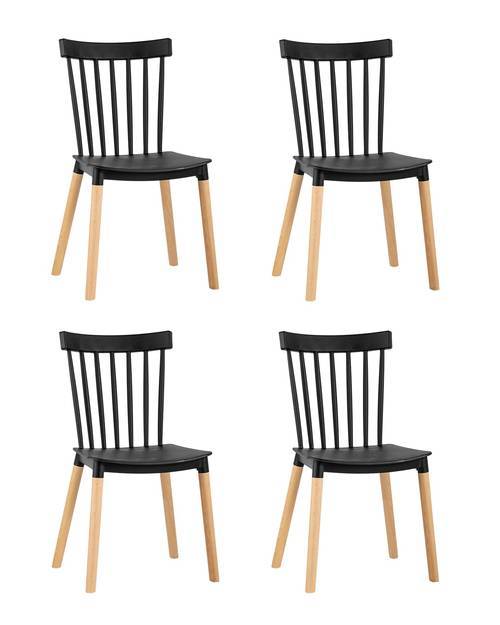 Набор из 4 стульев Stool Group Field SL-7037W black X4 черный