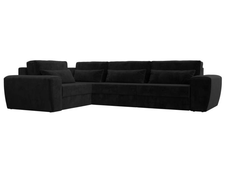 Диван угловой Лига Диванов Лига-008 Long 118726L черный, левый