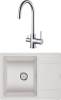 Комплект Paulmark Weimar PM216550-WH белый + Смеситель Paulmark Essen Es213211-CR для кухонной мойки, хром