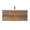 Тумба с раковиной Belbagno Kraft KRAFT-1200-2C-SO-RT 120x46x50 Rovere Tabacco подвесная с фрезерованными ручками по всей длине фасада с двумя выкатными ящиками
