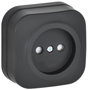 Розетка 1-местная с защитными шторками IEK Glory ERH13-K02M-10 черный матовый