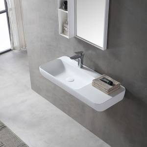 Раковина Vincea Solid Surface VWB-6S590MW из искусственного камня, 900x400x120, подвесная, цвет белый матовый