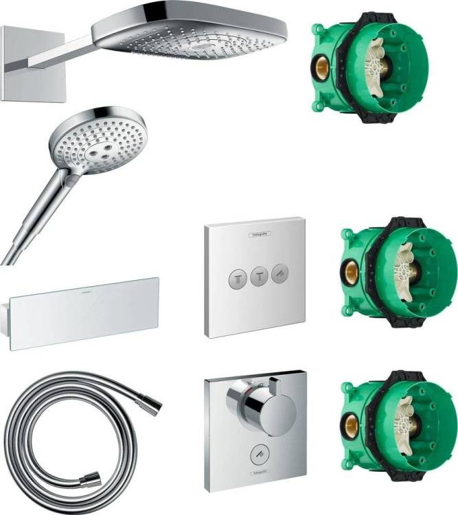 Душевой комплект Hansgrohe Raindance Select E 300 (3 jet) 26468000 + 26530000 + 28272000 + 26456000 + 15760000 + 15764000