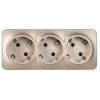 Розетка 3-местная с заземлением IEK Glory ERH31-K37M-16 шампань матовый фото 4