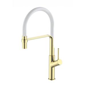 Смеситель для кухни ESKO K50GW с гибким изливом, золотой