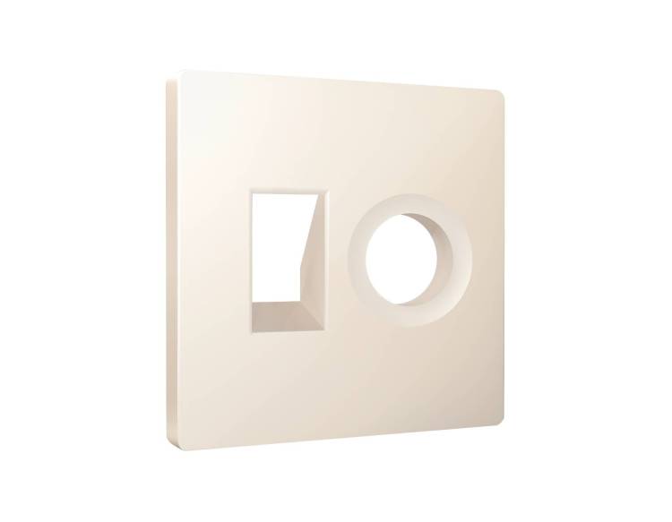 Лицевая панель для компьютерной/телефонной розетки+TV розетки Ambrella Volt Alfa AP3325 бежевый матовый