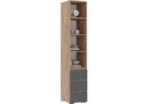 Стеллаж Woodville Элла ПН 02 586706 серый графит 0162/дуб крафт золото