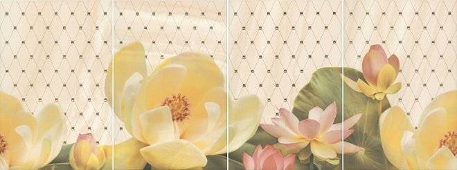 Панно Kerama Marazzi Летний сад HGD/B56/4x/8260 беж. (из 4 частей 20x30) 80x30