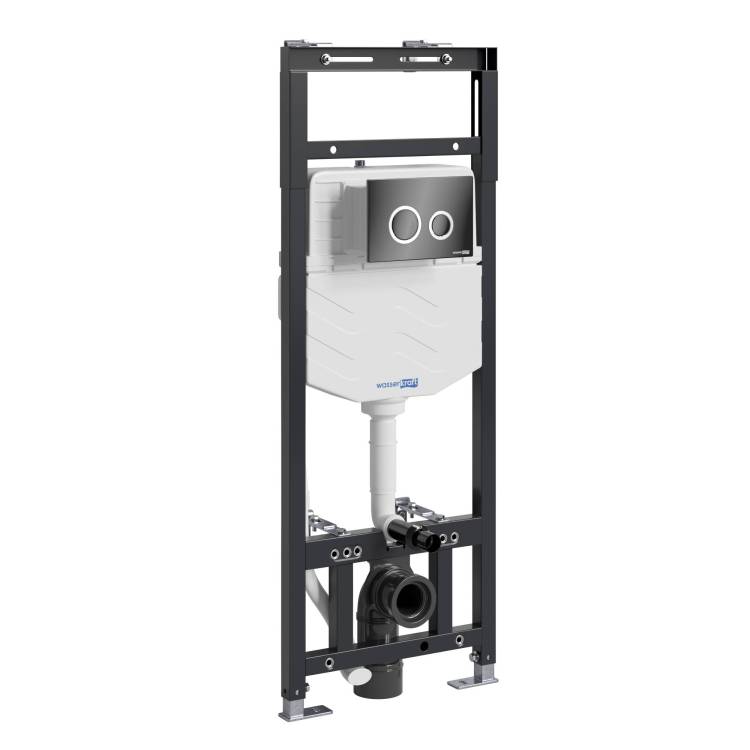 Система инсталляции для унитазов Wasserkraft Alme 15TLT.010.ME.PB01 клавиша черный глянцевый