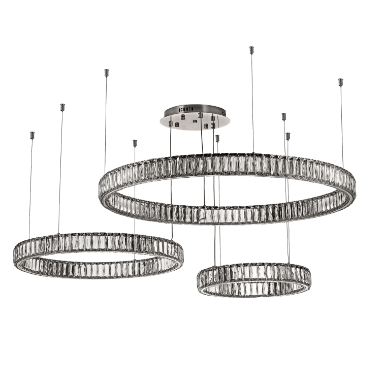 Большая подвесная люстра хрустальная светодиодная Dio D`arte Caneva L 1.5.100+80+60.100 N