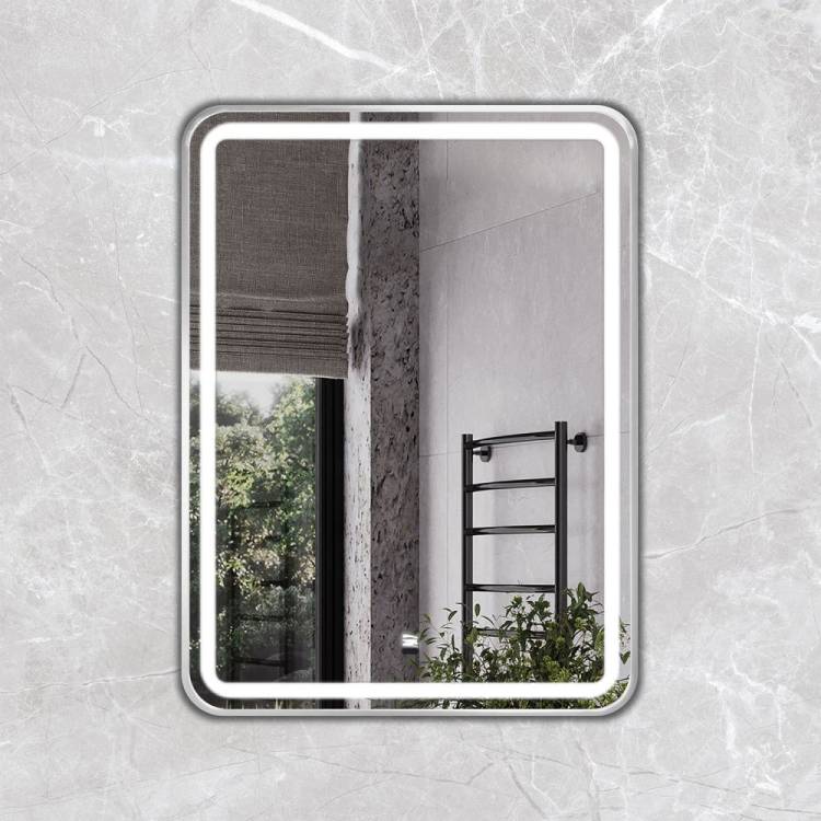 Зеркало Comforty Ситара-60 00-00014167 с подсветкой, бесконтактный сенсор, в алюминиевой раме, серебрянный матовый