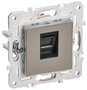 Розетка компьютерная RJ45 IEK Skandy SK-K10-1-K50 никель