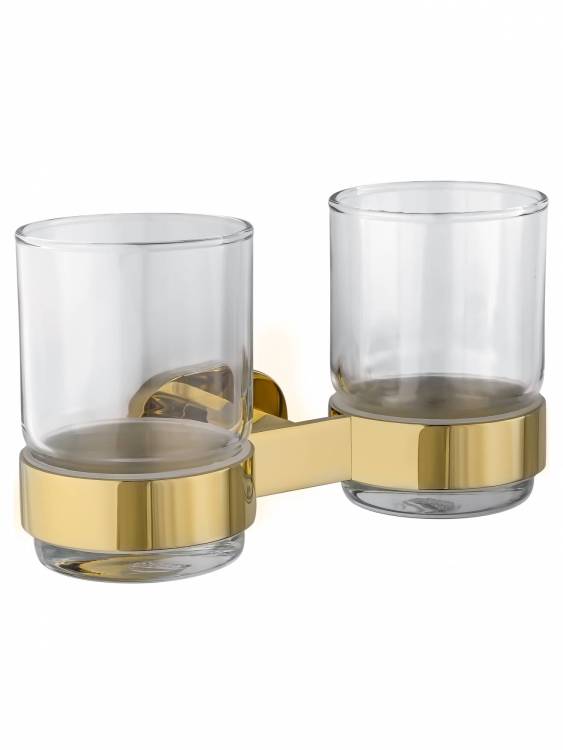 Два стакана Wonzon & Woghand WW-8428-LG с держателем, глянцевое золото
