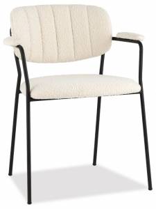 Стул Stool Group Кэрол FDC9005 DC2635-1A white букле белый, черные ножки