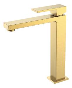 Смеситель для умывальника Boheme Qubic 472-MG высокий Matt Gold