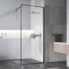 Душевая перегородка Vincea Walk-In (Волк-Ин) VSW-1HP110FLGM профиль вороненая сталь, стекло рифленое, 110x200