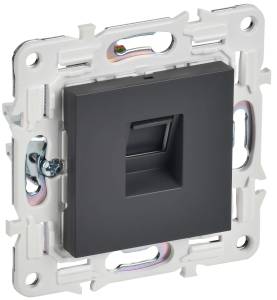 Розетка компьютерная RJ45 IEK Skandy SK-K10-2-K48 титан