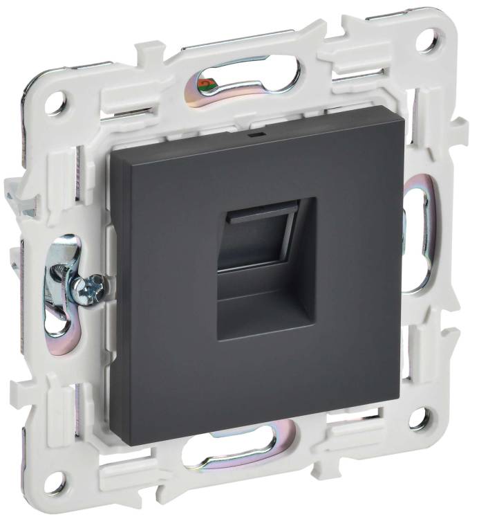 Розетка компьютерная RJ45 IEK Skandy SK-K10-2-K48 титан