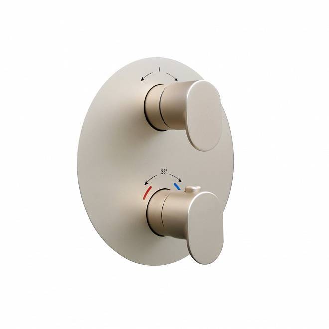 Смеситель для душа Kerama Marazzi Ole (Оле) 67638EKM.M0.071 с регулировкой температуры, золотой атласный