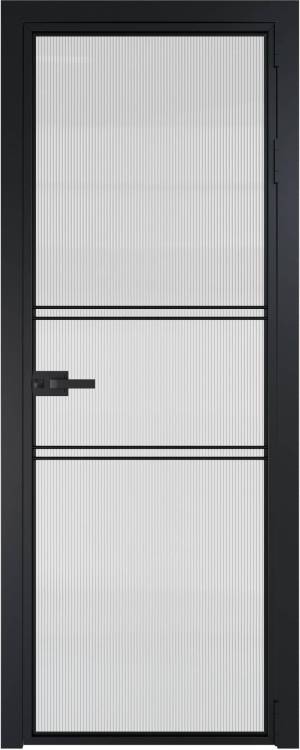 Межкомнатная дверь Profil Doors 2 AX цвет профиля Черный, стекло безопасное 6 мм мору осветленное 800x2000