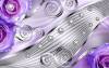 3D Фотообои Artegrafico «Лиловые розы на металле» GM-101 песок