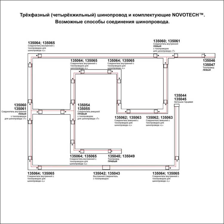 Трехфазный шинопровод Novotech 135239 2 шт