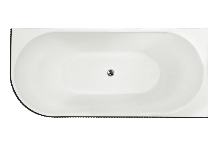 Акриловая ванна Royal Bath Nero RB710302BL-R-CH правая, белая, с черным бортом, 170x78