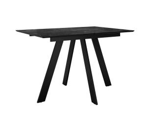 Стол Дик DikLine DKD140 00-00076077 мрамор черный матовый, опоры черные 140(180)x80x77