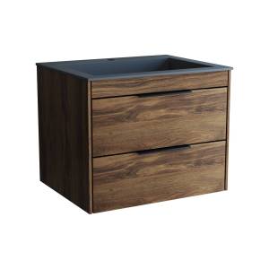 Тумба с раковиной Vincea Chiara 2D 600 2 выкатных ящика, C.Oak, раковина серая