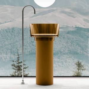 Раковина Abber Kristall AT2702Vesuvian-H напольная, 45 см, оливковая