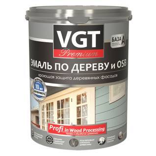 Эмаль по дереву акриловая VGT PREMIUM ВД-АК-1179 Профи полуматовая, база С, супербелая 2.5 кг