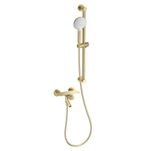 Смеситель для ванны Wonzon & Woghand WW-FE05L222-BG с душевым гарнитуром, брашированное золото