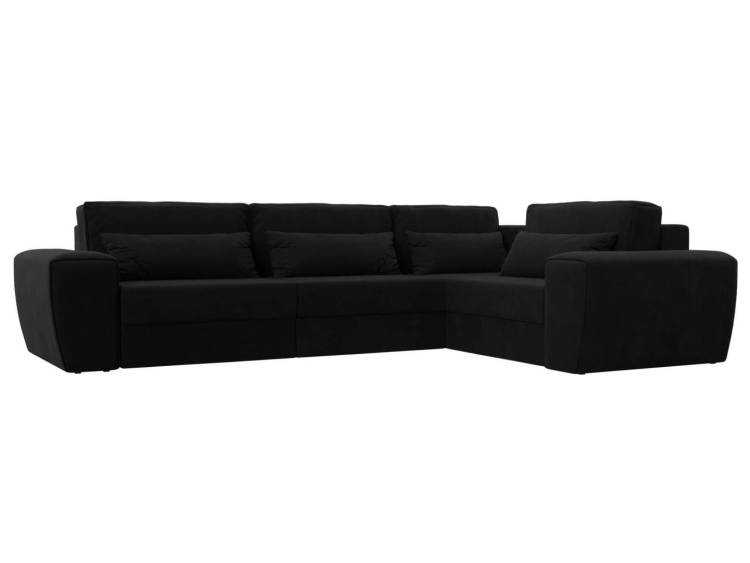 Диван угловой Лига Диванов Лига-008 Long 118774 черный, правый