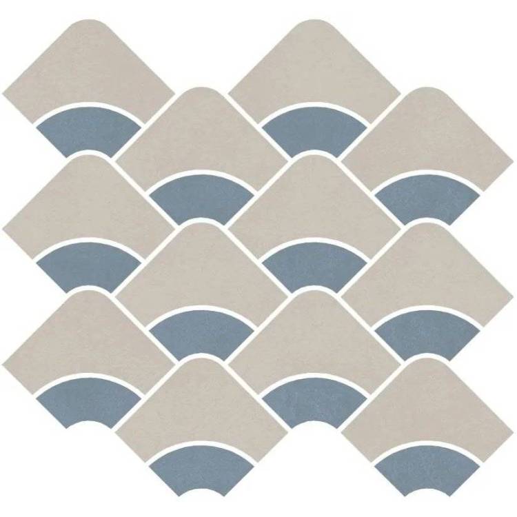 Декор Kerama Marazzi Таделакт KMD2HID005BR Наборный Бежевый Светлый, Синий Светлый Матовый Обрезной 28x30