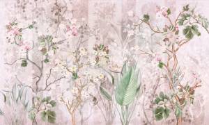 3D Фотообои Artegrafico «Лесная иллюзия в нежно-розовых тонах» IL-010 акварель