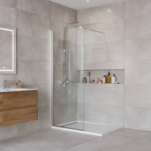 Душевая перегородка BelBagno KRAFT-L-1-70-C-Cr стекло прозрачное, профиль хром, 70x195