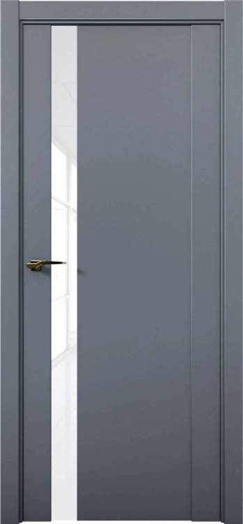 Межкомнатная дверь остекленная Brandoors Prime 07 Полотно Антрацит, Стекло Белый лакобель 2000х800
