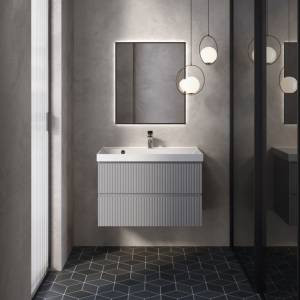 Тумба под раковину AQUAme S1 AQM900180GM подвесная, серый, 80 см