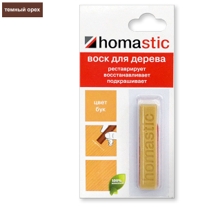 Воск для восстановления паркета и ламината Homakoll Homastic Темный Орех (30 г)