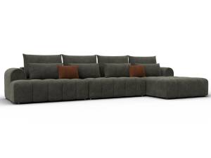 Диван угловой Лига Диванов Лига-139 138144 Laim 10 Темно-Коричневый/ Laim 14 Терракотовый