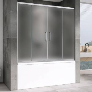 Шторка на ванну Abber Schwarzer Diamant AG57160M 160x140, профиль Хром