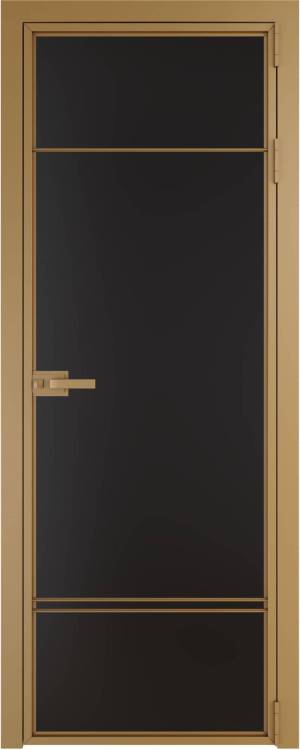 Межкомнатная дверь Profil Doors 4 AX цвет профиля Золото, стекло безопасное 6 мм монохром черный 800x2000